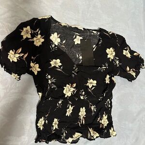 Black Floral Blouse